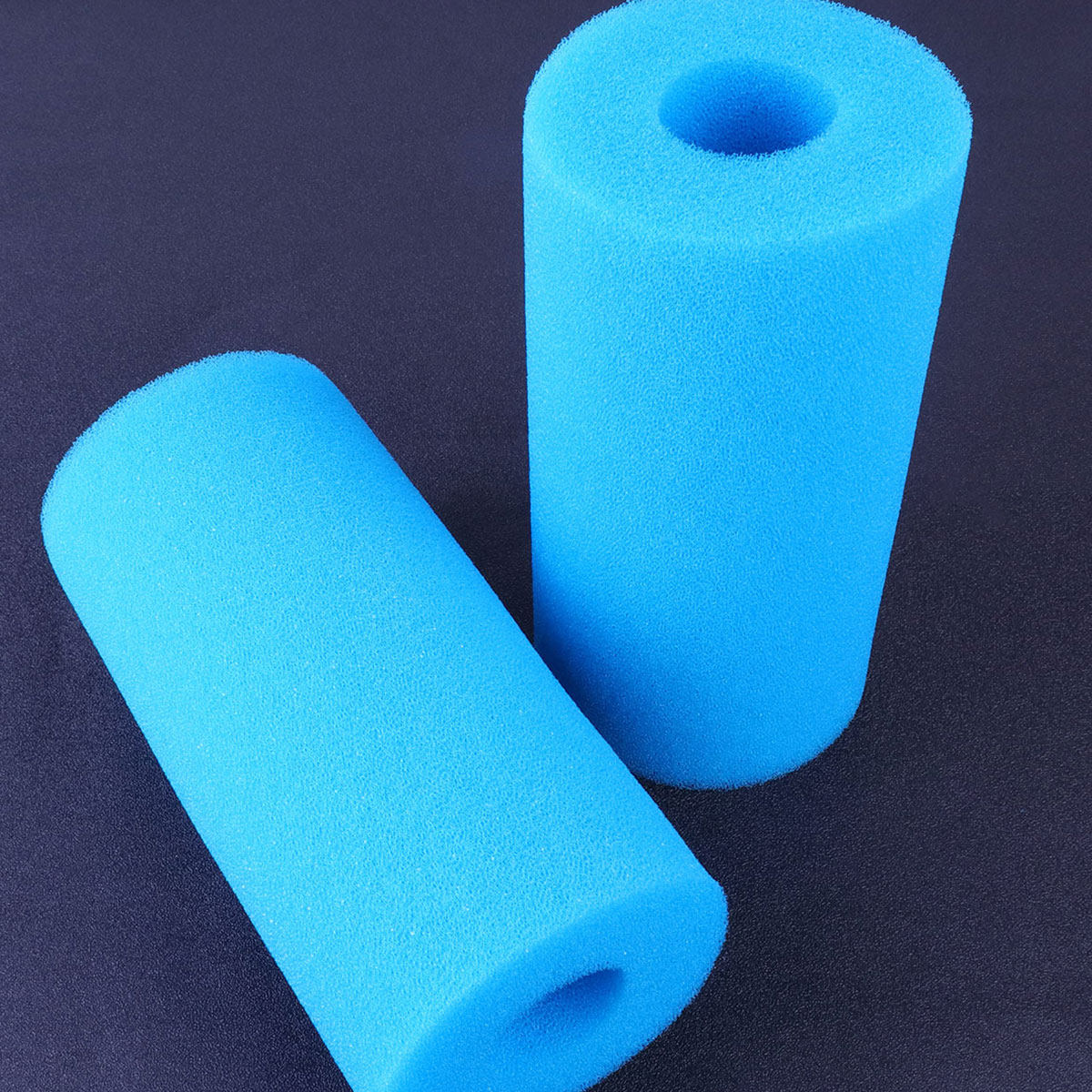 Fish Tank Filter - ฟองน้ำกรองทรงกระบอก 4 ชิ้น สีฟ้า ขนาด 2