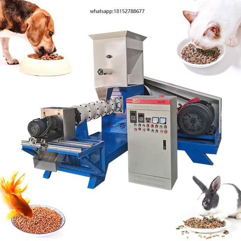 Fish Food - เครื่องอัดรีดอาหารสัตว์เลี้ยง สายการผลิตอาหารเม็ดสำหรับปลาแบบลอยน้ำ อุปกรณ์แปรรูปอาหารสัตว์ขนาดเล็กสำหรับสุนัขและแมว