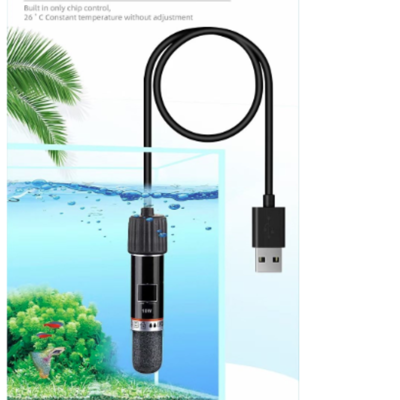 Fish Tank Heater - แท่งทำความร้อนสำหรับตู้ปลาขนาดเล็กแบบ USB 10W เครื่องทำความร้อนแบบจุ่มพร้อมเทอร์โมสตัท สำหรับตู้ปลาขนาดเล็ก รักษาอุณหภูมิ