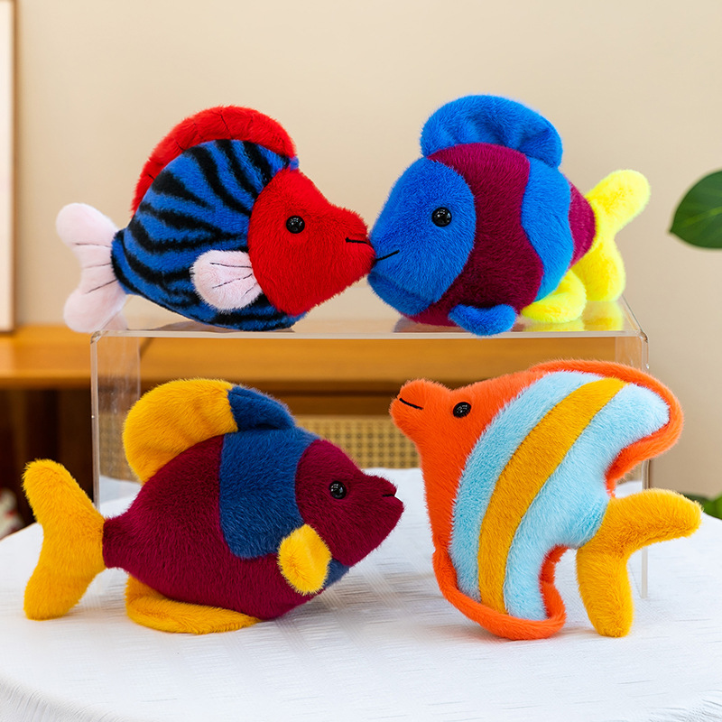 Aquarium Fish Keeping - ตุ๊กตาปลาการ์ตูนตลก ของเล่นตุ๊กตาปลาทรอปิคอล ของที่ระลึกจากตู้ปลา หมอนอิงนุ่ม ของขวัญวันเกิดสำหรับเด็กชายและเด็กหญิง