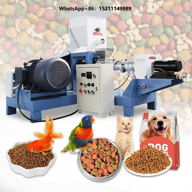 Fish Food - เครื่องผลิตอาหารสัตว์เลี้ยงแบบมินิเอ็กซ์ทรูเดอร์สำหรับปลาเทราท์ ปลาตากะตัง กุ้ง ผลิตอาหารสัตว์เลี้ยงได้ 250 กก./ชม.
