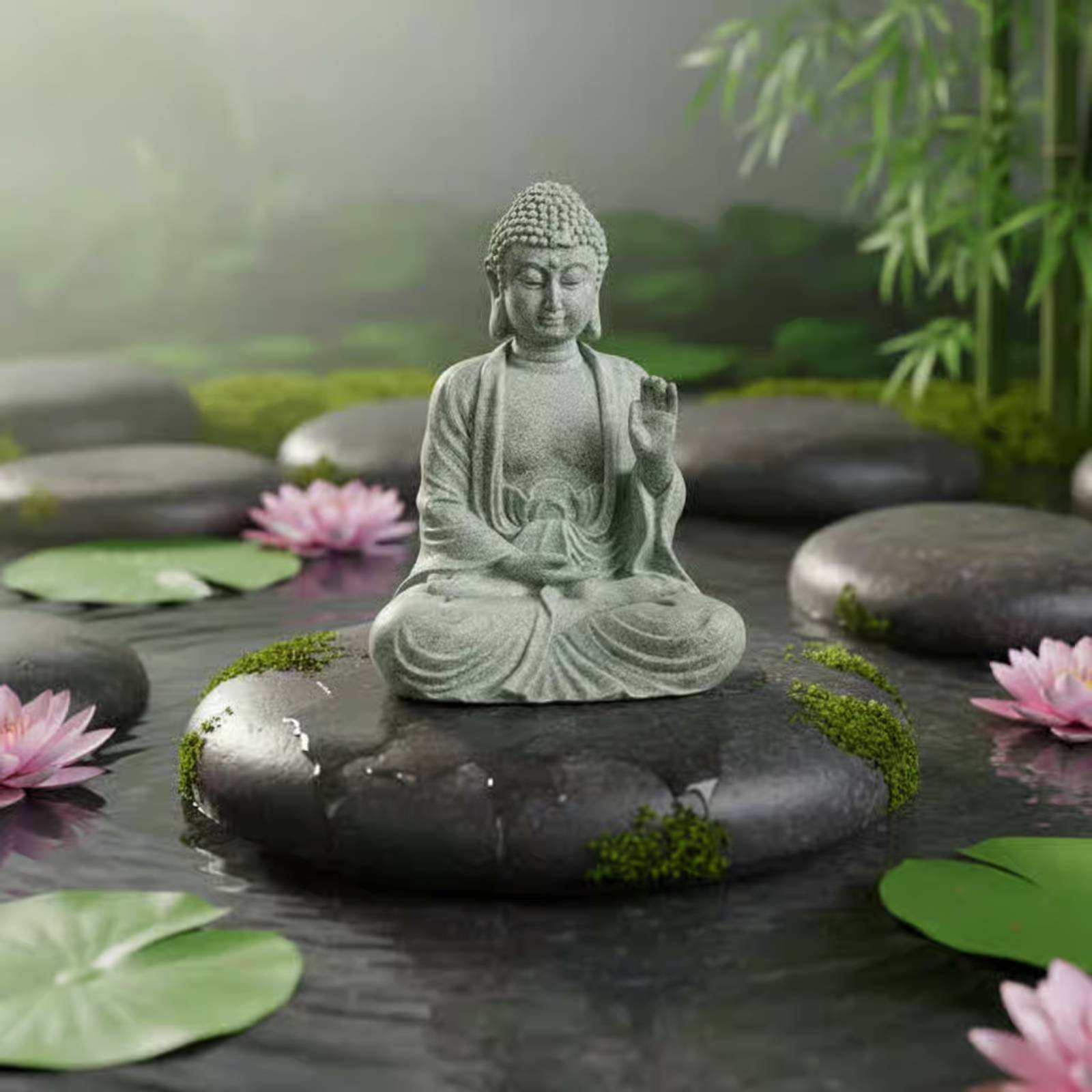 ชุดพระพุทธรูปหิน 3 ชิ้น ของตกแ - Aquarium Decor บทวิจารณ์และราคา