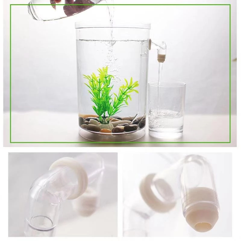ขี้เกียจฟรีเปลี่ยนน้ําเดสก์ท็อ - Betta Fish Tank บทวิจารณ์และราคา