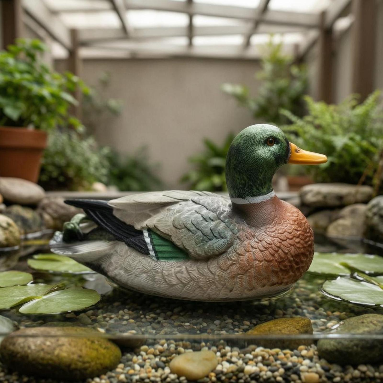 รูปปั้นเป็ดเรซิ่น ประติมากรรมส - Aquarium Decor บทวิจารณ์และราคา